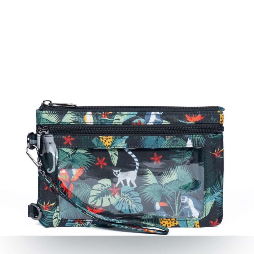 NWT LUG Peekaboo RFID Wristlet & Phone Pouch Wildlife Black - Picture 2 of 10